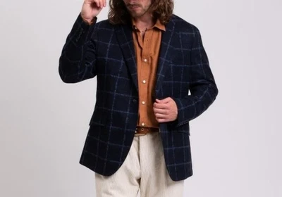 HACKETT Blazer Jacket Boucle Wool Check Partially Lined - RRP £500 - Image 1 of 4