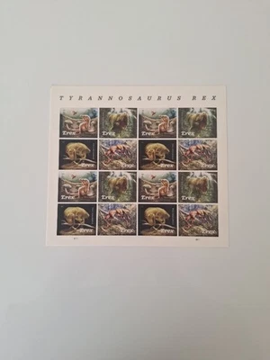 SCOTT # 5410-13- TYRANNOSAURUS REX-PANE OF (16) FOREVER STAMPS-MNH-2019-US - Image 1 of 2