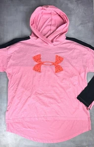 Camisa con capucha Under Armour grande suelta rosa manga larga para niñas 0217 - Imagen 1 de 4