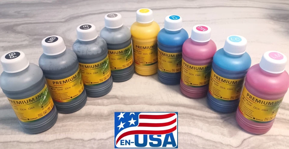 9x 250 Pigment UltraChrome K3 Bulk Refill Ink for Epson Compatible Pro 7800 9800 - Image 1 of 2