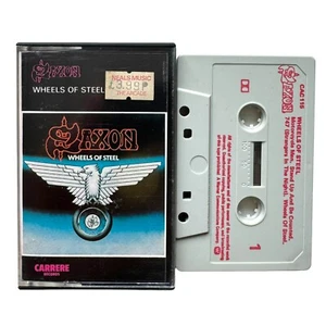 Saxon Tape Cassette Wheels Of Steel Rock Music Album Vintage Audio - Picture 1 of 12