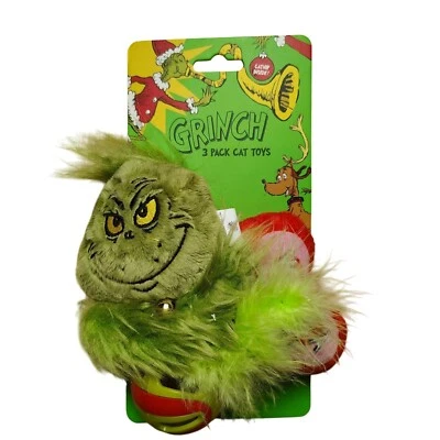 Dr. Seuss Grinch Cat Toy 3-Pack Catnip Ball With Bells and Crinkle Plush - Image 1 of 3