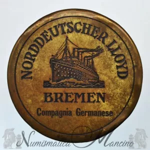 Norddeutscher Lloyd Bremen German Company Advertising Mirror - Picture 1 of 2