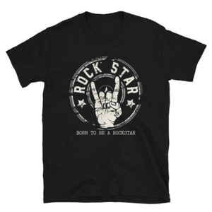 Rock Star Musician Rock & Roll Fan Retro Guitar Heavy Metal Gift T-Shirt - Picture 1 of 6