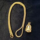 Fake gold Necklace gold clone grade A Length 20 inc 15 Gram Buddha pendant Coin