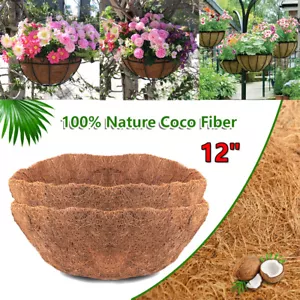 6PCS Coco Liner Hanging Basket Coconut Fiber Replacement Round Flower Basket - Picture 1 of 15