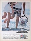 Print Ad 1960's Pepsi Cola Bottles Ice Block Tongs Beach Sand Surf Bare Leg Feet