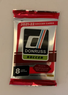 SOCCER-2021-22 Panini Donruss-Road to Qutar 2022-NEW/SEALED-8 Card Pack-Auto's?? - Image 1 of 2