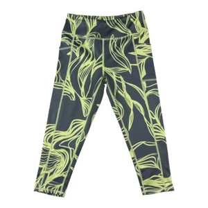Zella Leggings Girls Medium Grey Yellow Capri Leggings - Picture 1 of 7