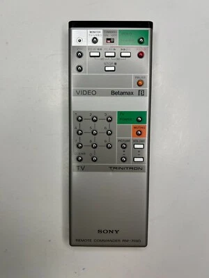 Sony RM-709D Trinitron TV & Betamax VCR Remote Control, Silver - OEM - Image 1 of 2