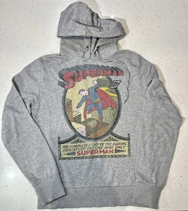 Superman Hoodie Mens Small Grey Jumper DC Comics Man of Steel Casual - Picture 1 of 4