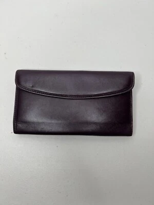 Bolso sin asas de cuero Buxton vintage con cierre de beso borgoña Foto 1 de 4