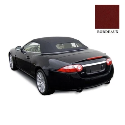 Tapa convertible Jaguar XK/XKR con vidrio térmico 2007-15 tela de sarga Burdeos Foto 1 de 2
