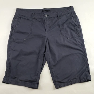 Bermuda Prana Larissa Ripstop Feminina 14 Cinza Caminhada ao Ar Livre Algodão Orgânico - Imagem 1 de 4