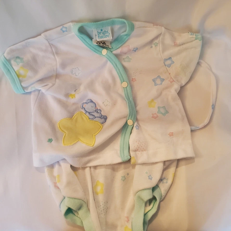 Conjunto Camisa y Florero Oso Estrella Conjunto Bebé 6-9 Meses Bright Future Hecho en EE. UU. Foto 1 de 4