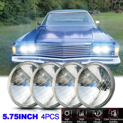 4 шт круглых фар дальнего/дальнего света 5,75 дюйма для Dodge Royal Monaco 1972-1977 - Изображение 1 из 4