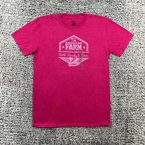 Country Farm Girl T-Shirt Womens Medium Heather Pink Faith Family American Farm - Picture 1 of 6