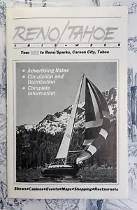 Folleto informativo publicitario de revista Reno/Tahoe This Week 1986 - Imagen 1 de 3