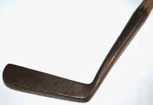 Hand Forged blade Putter Hickory Shafted 34" with leather wrap grip - Picture 1 of 12