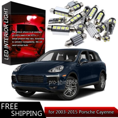 Paquete de luces LED rojas Canbus 17 piezas para Porsche Cayenne PL 2003-2015 Foto 1 de 4