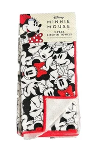 DISNEY Minnie Mouse 3-PK MICROFIBER TOWELS Linen Gift Set RED NWT - Picture 1 of 6
