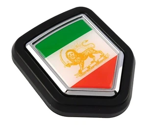 Iran Iranian flag Car Truck Black Shield Grill Badge grille chrome emblem - Imagen 1 de 11