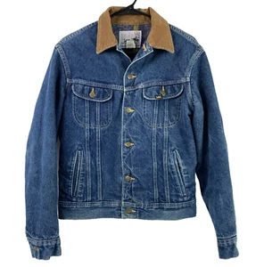 Chaqueta De Colección Años 90 Lee Storm Rider Jean Denim Oscuro Forrada con Manta 38L Hecha en EE. UU. - Imagen 1 de 5