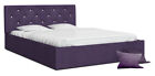 Bett CRYSTAL 180x200 cm Lila Samt mit Lattenrost Doppelbett mit Bettkasten günstig
