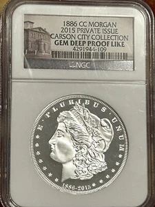 1886 CC 1 Oz MORGAN SILVER $1 2015 PRIVATE ISSUE COLLECTION GEM DEEP PROOF COIN - Picture 1 of 4