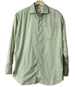 Peter Millar Button Front Shirt Long Sleeve Green white Houndstooth Mens XL - Picture 1 of 5