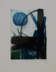 Deguchi Michiyoshi gravure originale signée 1973 abstract abstraction art - Picture 1 of 1