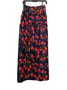 Finders Keepers SM 4 Y2K Maxi Skirt Boho Retro Fairy Grunge Goth Floral Ruffle