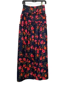 Finders Keepers SM 4 Y2K Maxi Skirt Boho Retro Fairy Grunge Goth Floral Ruffle - Picture 1 of 7