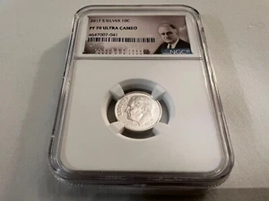 2017-S SILVER ROOSEVELT DIME NGC PF70 ULTRA CAMEO "PORTRAIT LABEL" TOP POP - Picture 1 of 4