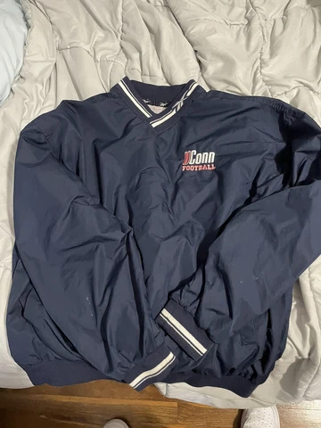 Y2K Reebok Uconn Football Pullover Windbreaker Crewneck Cover