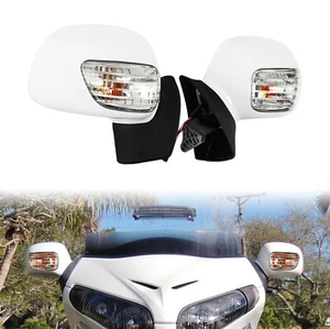 Pair Rear-view Mirrors & Signal Light Fit For Honda Goldwing GL1800 2001-2017 - Picture 1 of 10