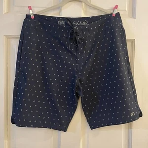 Travis Mathew Shorts Herren große Boardshorts marineblau Badehose 9"" Innennaht - Bild 1 von 10
