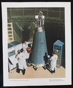 Rockwell AEC SNAP 10A Space Nuclear Power System 12x15 Linen Lithograph Print - Picture 1 of 1