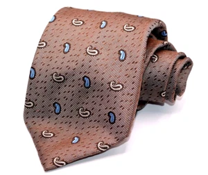 BRIONI Brown Geometric Silk Neck Tie Handmade in Italy - Picture 1 of 7