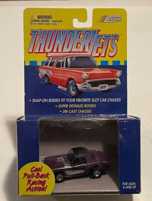 Johnny Lightning Corvette Thunderjets 1999 púrpura ranura carrocería a presión Foto 1 de 2