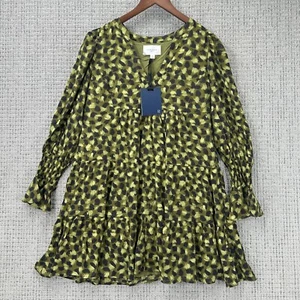 Pomander Place Mini Dress Womens Size M Leopard Print Green Brushed Geo Kenzo NW - Picture 1 of 13