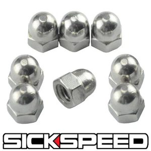 8 PC STAINLESS STEEL VALVE COVER ACORN STYLE CAPS/NUTS SET/KIT FOR CAR/SUV A - Picture 1 of 1