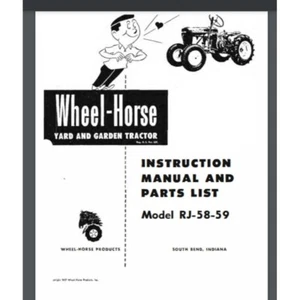 Wheel Horse RJ-58 RJ-59 Instruction Manual 6 pages For YEAR 1958 - Picture 1 of 1