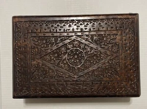 Large Wooden Jewelry Box With Mirror - Picture 1 of 20