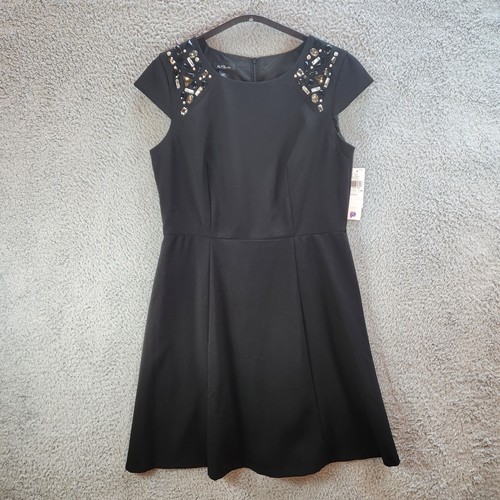 Abito Alyx Fit & Flare 10 Petite Nero Rayon Elasticizzato Cappuccio Manica Classico Schiena Zip