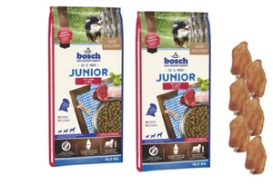 2 x 15kg Bosch Junior Lamm & Reis + 6 x Kaninchenohren Hund Hundefutter - Bild 1 von 1