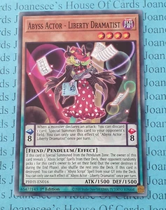 Abyss Actor - Liberty Dramatist PHHY-EN016 Tarjeta Yu-Gi-Oh 1a Edición Nueva - Imagen 1 de 3