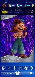 DIGITAL Topps Disney Collect Lava 2025 Giulia Mercovaldo LE Violet Magma 35cc - Foto 1 di 2