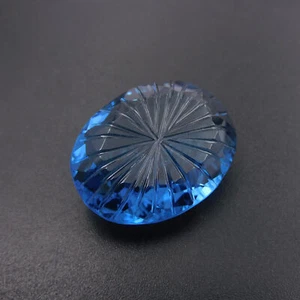 Quartz Oval Cut For Pend 50.00 Ct CERTIFIED Loose Gemstone Natural Blue ent - Picture 1 of 6