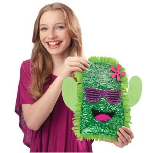 Alex D.I.Y Knot A Cactus Sequin Flip green to Blue Plush Pillow NIB - Picture 1 of 4